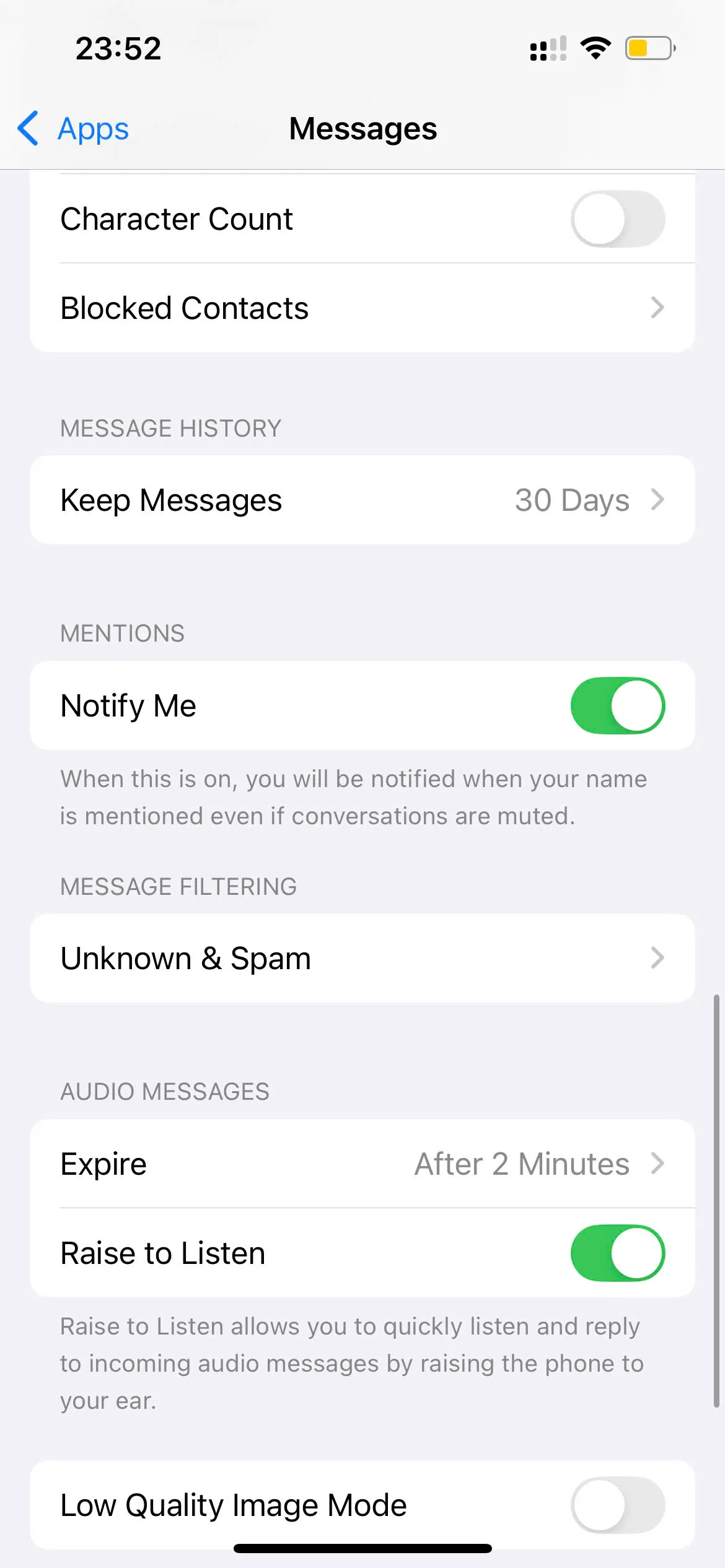 Cấu hình iPhone Settings