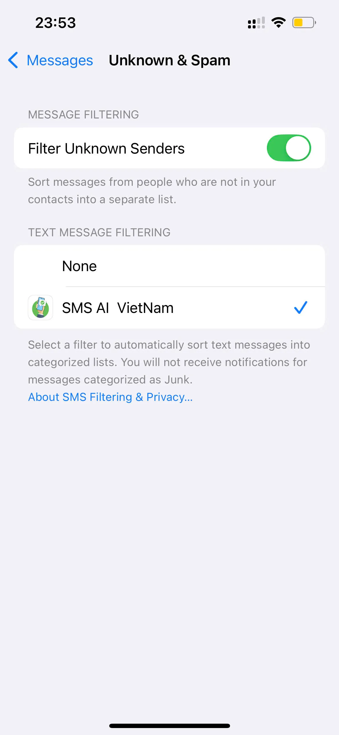 Cấu hình Filter trong SMS AI